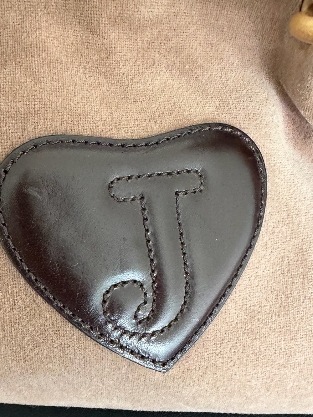 Juicy Couture Velour Satchel Shoulder Bag Doe Brown Y2K Heart Charm - Picture 7 of 16
